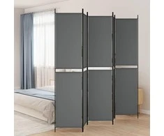 Kambario pertvara, 5 dalių, antracito, 250x220cm, audinys
