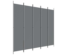 Kambario pertvara, 5 dalių, antracito, 250x220cm, audinys