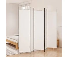 Kambario pertvara, 5 dalių, baltos spalvos, 250x200cm, audinys