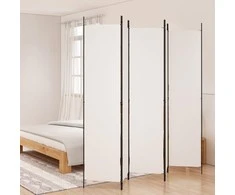 Kambario pertvara, 5 dalių, baltos spalvos, 250x220cm, audinys