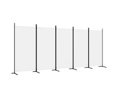 Kambario pertvara, 5 dalių, baltos spalvos, 433x180cm, audinys