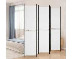 Kambario pertvara, 5 dalių, baltos spalvos, 250x220cm, audinys