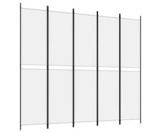 Kambario pertvara, 5 dalių, baltos spalvos, 250x220cm, audinys