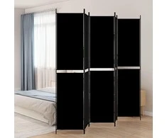 Kambario pertvara, 5 dalių, juodos spalvos, 250x220cm, audinys