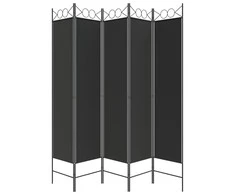 Kambario pertvara, 5 dalių, juodos spalvos, 200x200cm, audinys