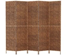 Kambario pertvara, 5 dalių, ruda, 205x180cm, vandens hiacintas