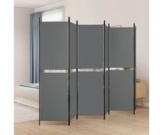 Kambario pertvara, 6 dalių, antracito, 300x180cm, audinys