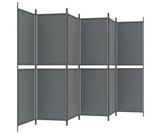 Kambario pertvara, 6 dalių, antracito, 300x180cm, audinys