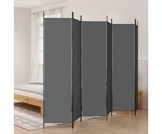 Kambario pertvara, 6 dalių, antracito, 300x200cm, audinys