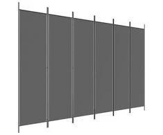 Kambario pertvara, 6 dalių, antracito, 300x200cm, audinys