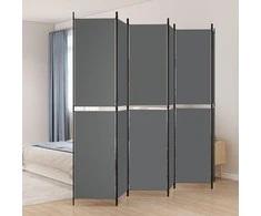 Kambario pertvara, 6 dalių, antracito, 300x220cm, audinys
