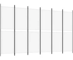 Kambario pertvara, 6 dalių, baltos spalvos, 300x180cm, audinys
