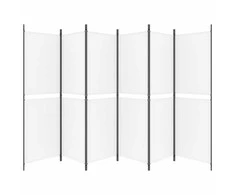 Kambario pertvara, 6 dalių, baltos spalvos, 300x180cm, audinys