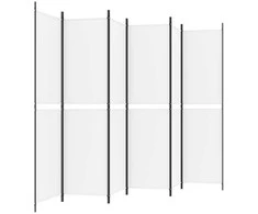 Kambario pertvara, 6 dalių, baltos spalvos, 300x200cm, audinys