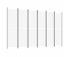 Kambario pertvara, 6 dalių, baltos spalvos, 300x200cm, audinys