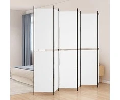 Kambario pertvara, 6 dalių, baltos spalvos, 300x220cm, audinys