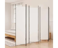Kambario pertvara, 6 dalių, baltos spalvos, 300x200cm, audinys