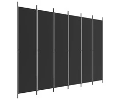 Kambario pertvara, 6 dalių, juodos spalvos, 300x220cm, audinys