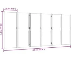 Kambario pertvara, 6 segmentai, tamsiai mėlyna, 420x180cm