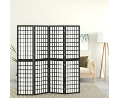 Kambario pertvara, juoda, 4 segmentai, 160x170cm, japoniška