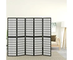 Kambario pertvara, juoda, 5 segmentai, 200x170cm, japoniška