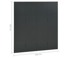Kambario pertvaros, 4 dalių, 2vnt., pilkos, 160x180cm, plienas