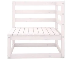 Kampinė sodo sofa, baltos spalvos, pušies medienos masyvas