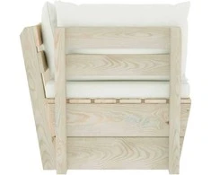 Kampinė sodo sofa iš palečių su pagalvėlėmis, impregnuota eglė