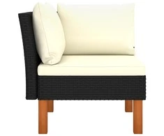 Kampinė sofa, poliratanas ir eukalipto medienos masyvas