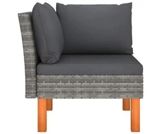 Kampinė sofa, poliratanas ir eukalipto medienos masyvas