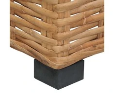 Kampinė sofa su pagalvėlėmis, natūralus ratanas