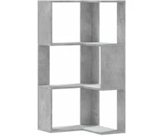 Kampinė spinta, 3 aukštų, betono pilkos, 50x50x102cm, mediena