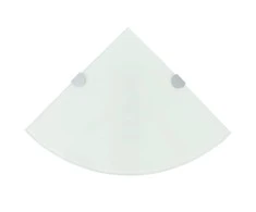 Kampinės lentynos, 2vnt., baltos, 35x35cm, stiklas