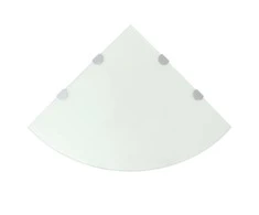 Kampinės lentynos, 2vnt., baltos, 45x45cm, stiklas