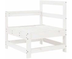 Kampinės sodo sofos dalys, 2vnt., baltos, pušies masyvas