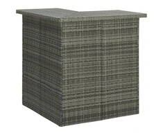Kampinis baro staliukas, pilkas, 100x50x105cm, poliratanas