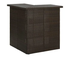 Kampinis baro staliukas, rudas, 100x50x105cm, poliratanas
