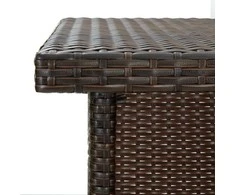 Kampinis baro staliukas, rudas, 100x50x105cm, poliratanas