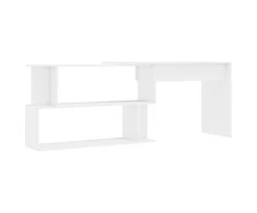 Kampinis rašomasis stalas, baltas, 200x50x76cm, mediena