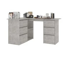 Kampinis rašomasis stalas, betono, 145x100x76cm, mediena