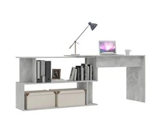 Kampinis rašomasis stalas, betono, 200x50x76cm, mediena