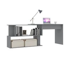 Kampinis rašomasis stalas, pilkas, 200x50x76cm, MDP