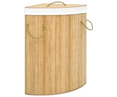 Kampinis skalbinių krepšys, bambukas, 60l