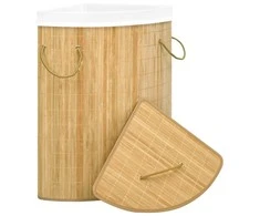 Kampinis skalbinių krepšys, bambukas, 60l