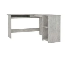 Kampinis stalas, betono, 120x140x75cm, mediena, L formos