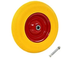 Karučio ratas su ašimi, 4.00-8 390 mm, tvirtas PU