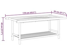 Kavos staliukas, 110x55x45cm, bambukas
