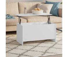 Kavos staliukas, baltas, 102x55,5x52,5cm, apdirbta mediena