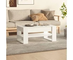 Kavos staliukas, baltas, 102x55x45cm, apdirbta mediena