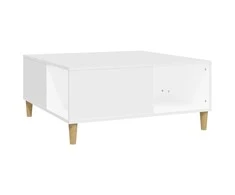 Kavos staliukas, baltos spalvos, 80x80x36,5cm, apdirbta mediena
